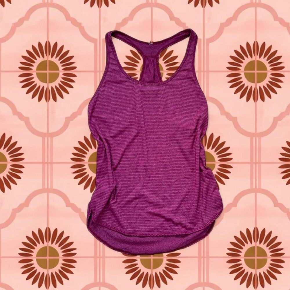 Dark pink stripped lululemon tank